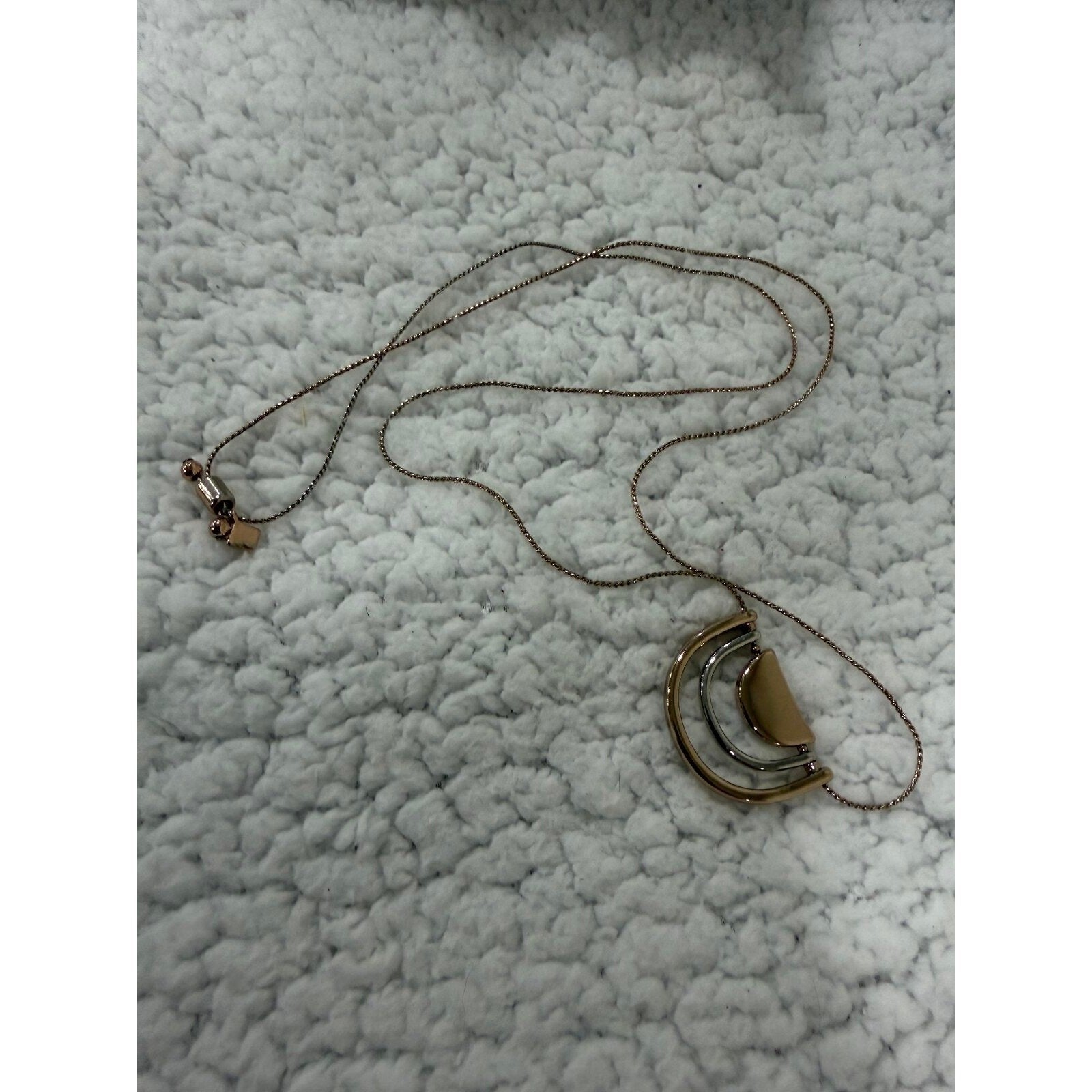 Banana Republic Womens OS Tri-Tone Geometric Crescent Necklace Vintage Casual