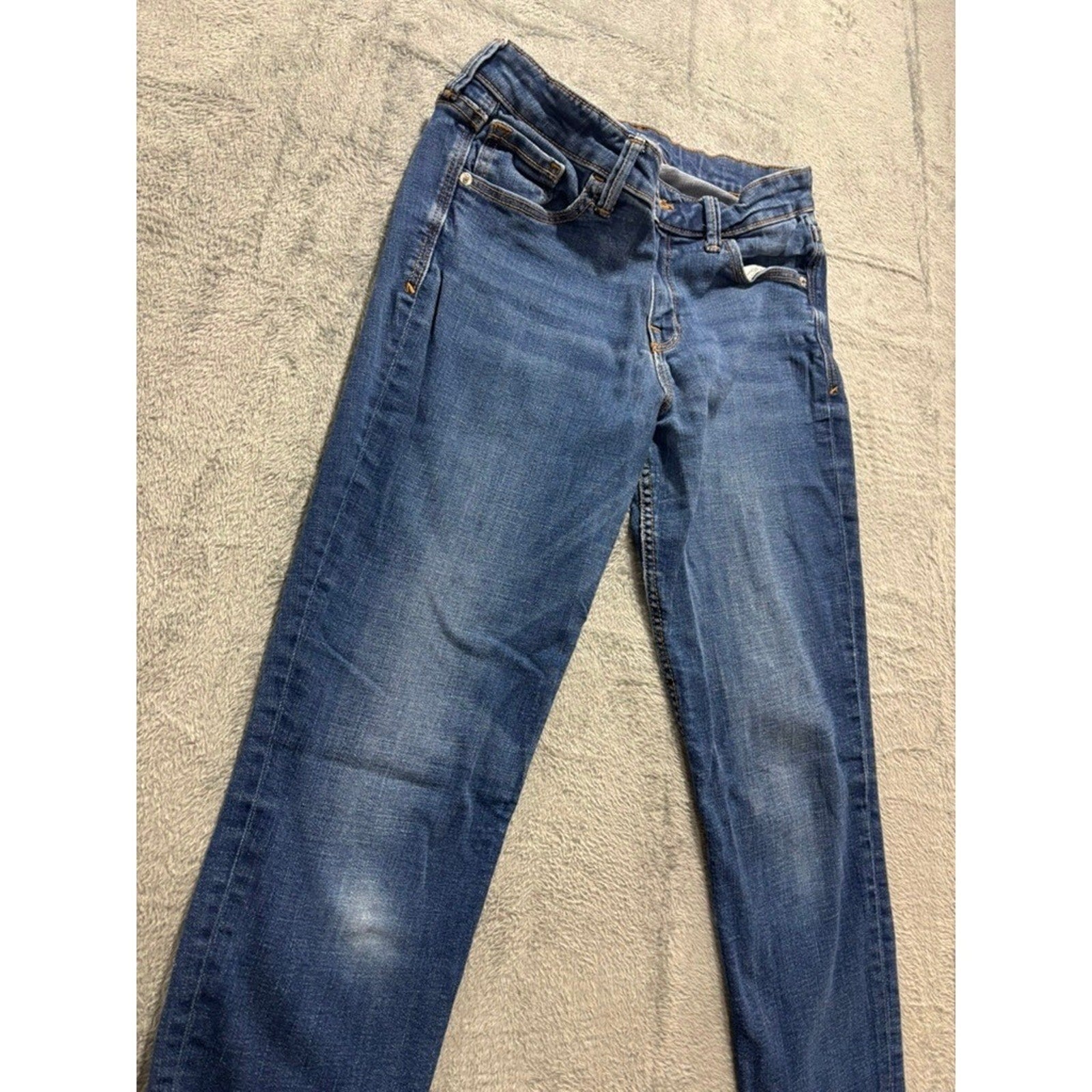 Old Navy Rockstar Super Skinny Jeans Womens 6 Medium Wash Raw Hem Ankle Slit
