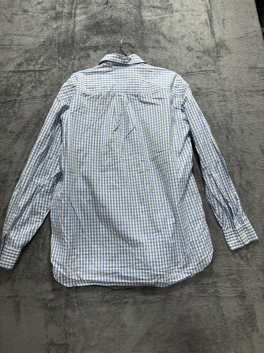 J.Crew Men's Blue White Gingham Check Shirt Size M, photo 4 of 8