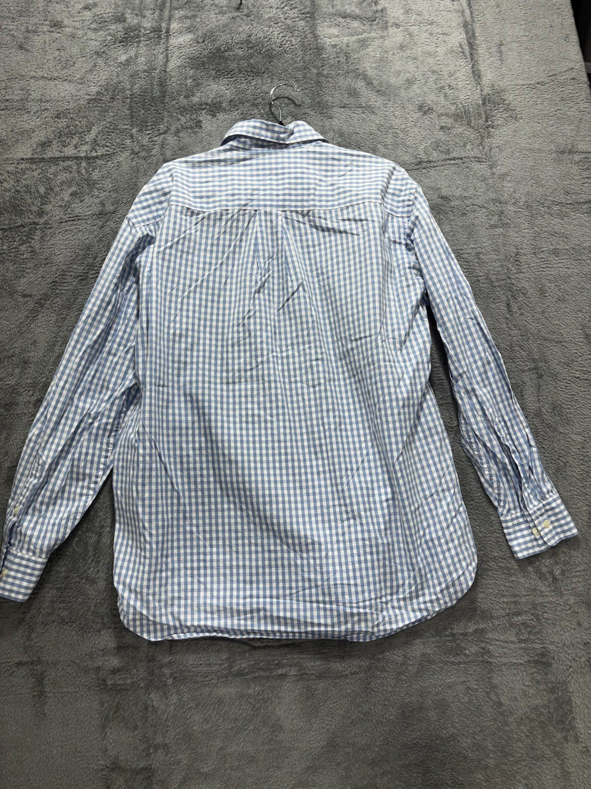 J.Crew Men's Blue White Gingham Check Shirt Size M, photo 4 of 8