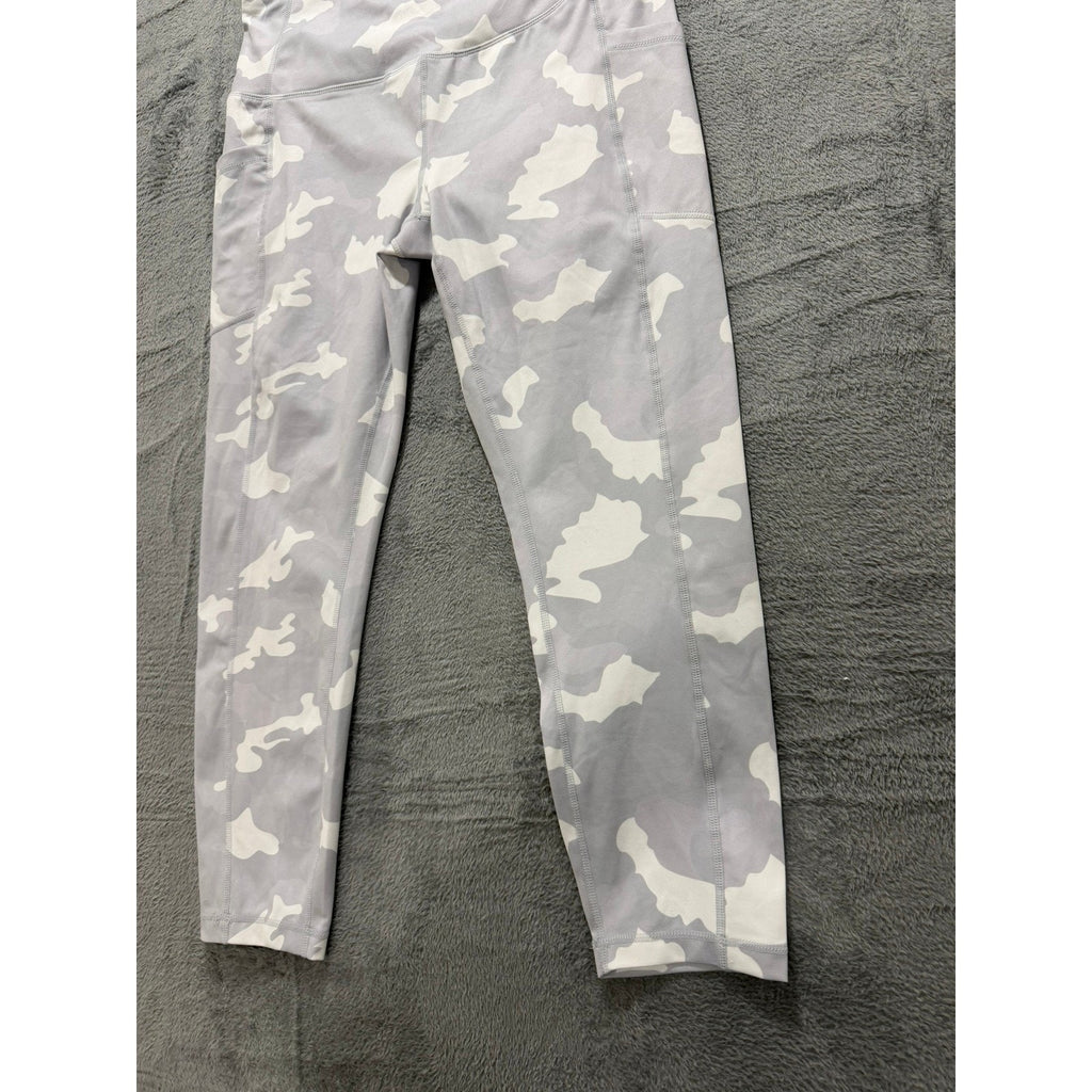Yogalicious Lux Grey Camo High Waist Leggings XL Pockets Buttery Soft Gym