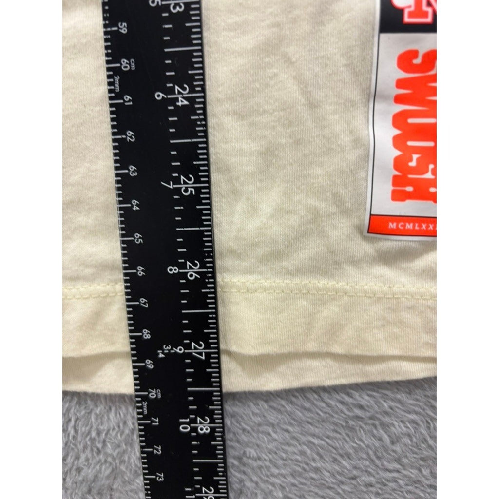 Nike S Cream Graphic T-Shirt Womens Athleisure Casual Short Sleeve Tee