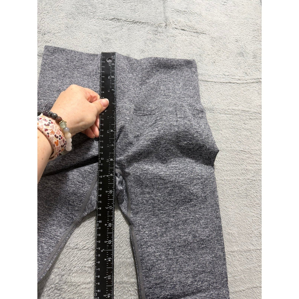 Womens L Gray Seamless High Waisted Leggings Athleisure Casual Yoga Pants