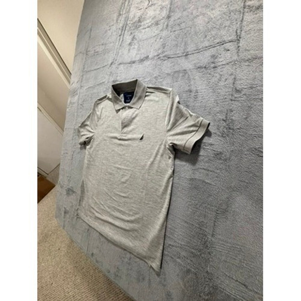 Nautica Navtech M Gray Polo Shirt Mens Casual Athleisure Short Sleeve