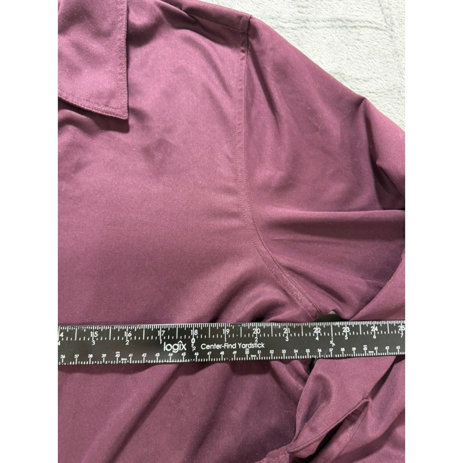 Koret Petites Womens Plum Purple Full Zip Utility Jacket Collared Flap Pockets L