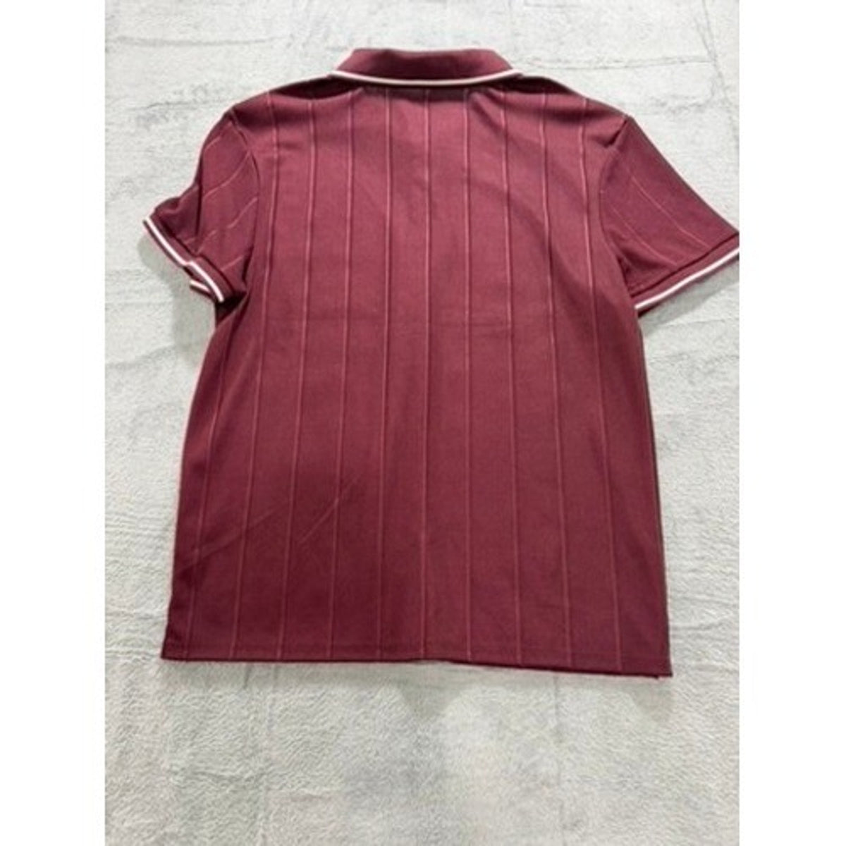 Craft Flow Knitwear Mens XL Burgundy Ribbed Quarter Zip Polo Shirt Tipped Trim