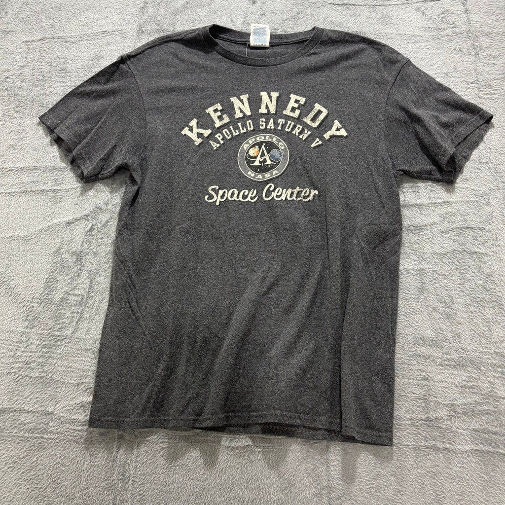 NASA Kennedy Space Center Apollo Saturn V Womens M Gray Graphic T-Shirt Casual