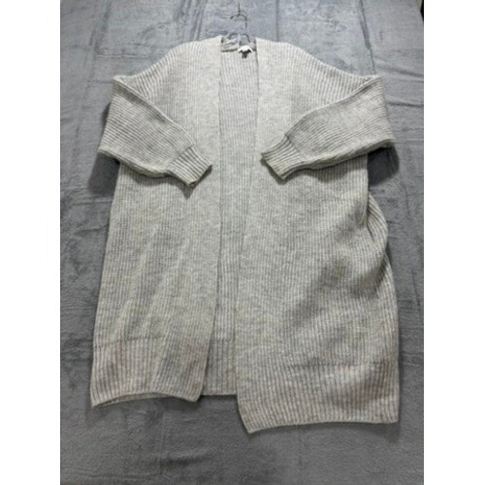 Topshop Womens Gray Chunky Ribbed Knit Oversized Open Front Cardigan Size US 12