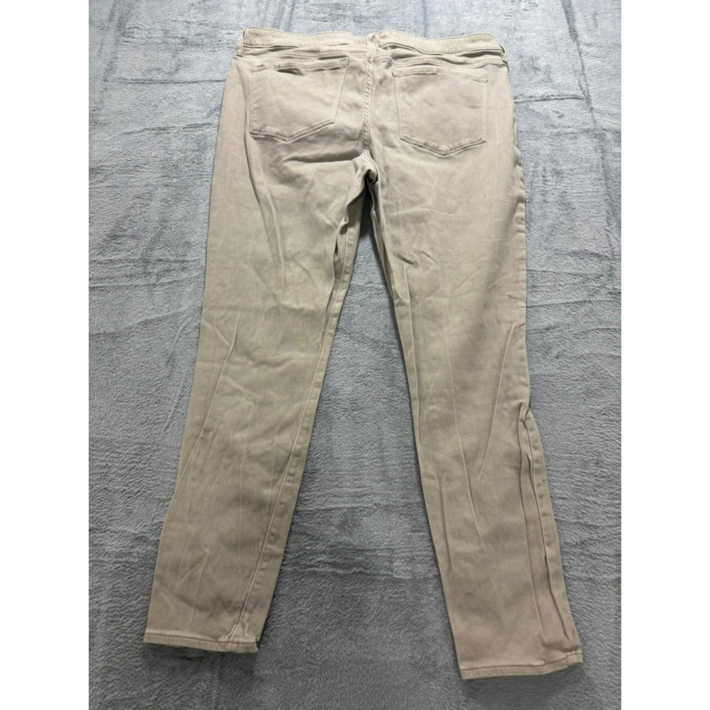Old Navy Rockstar Mid-Rise Skinny Jeans Tan Khaki Stretch Pants Women 18 Regular