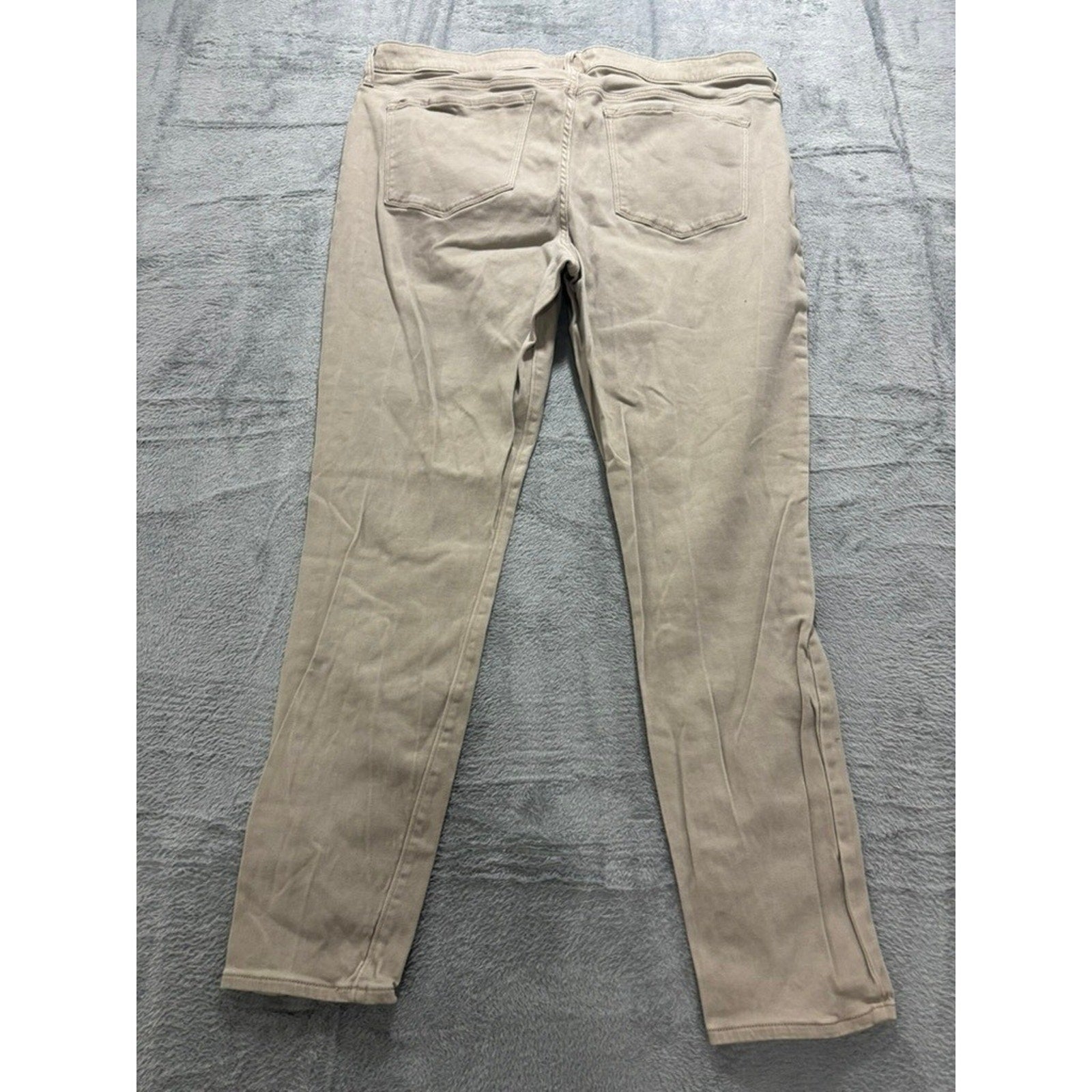 Old Navy Rockstar Mid-Rise Skinny Jeans Tan Khaki Stretch Pants Women 18 Regular