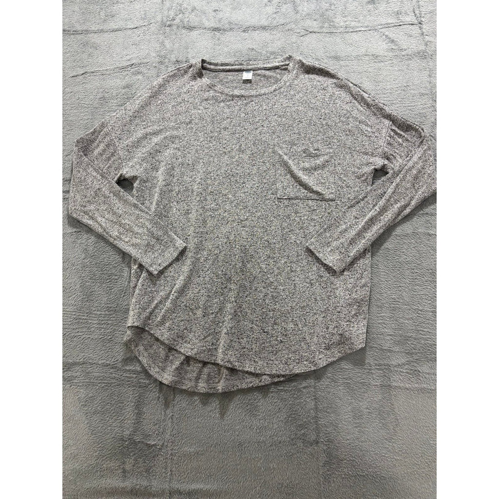 Old Navy Womens S Gray Long Sleeve Pocket T-Shirt Casual Cozy Top