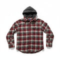 American Eagle M Red Plaid Hooded Flannel Shirt Womens Casual Vintage Style