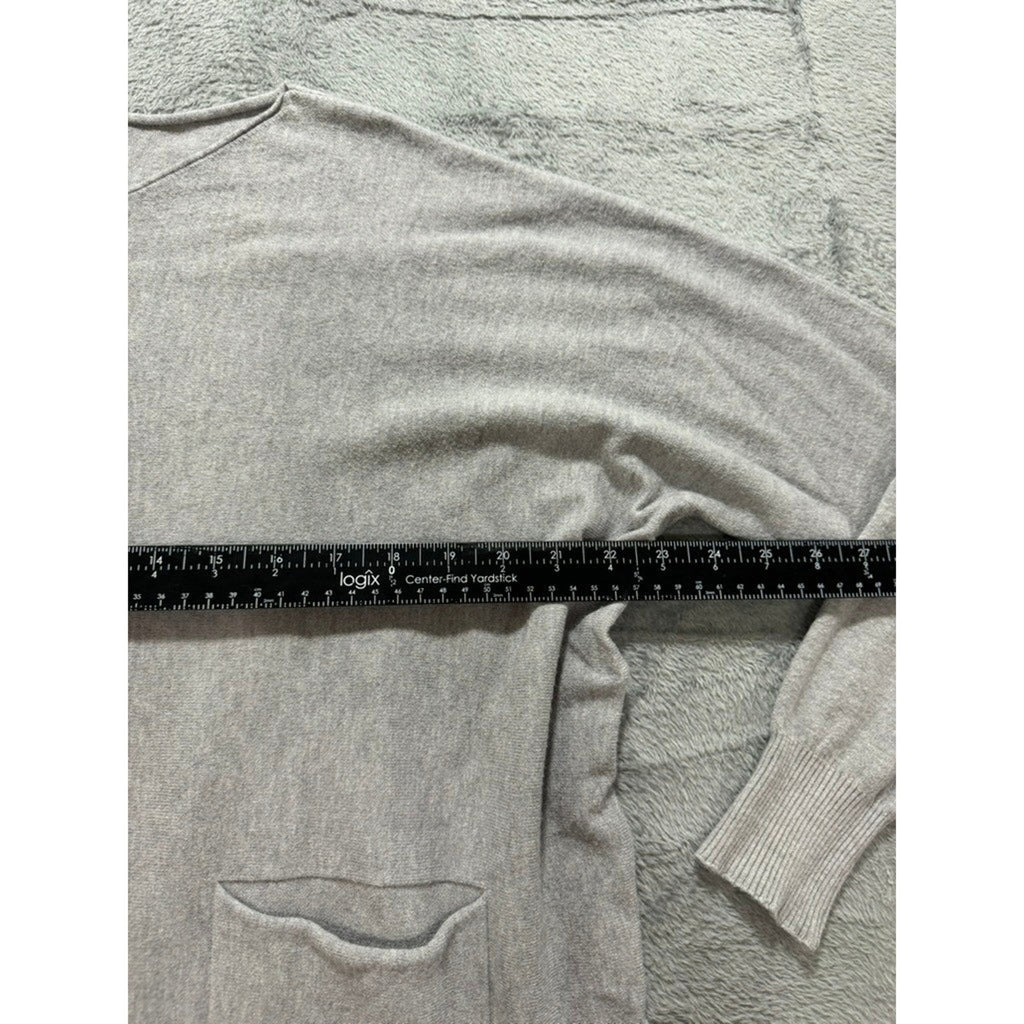 Womens Sweater Medium Beige Soft Knit Dolman Sleeve Pocket Relaxed Fit