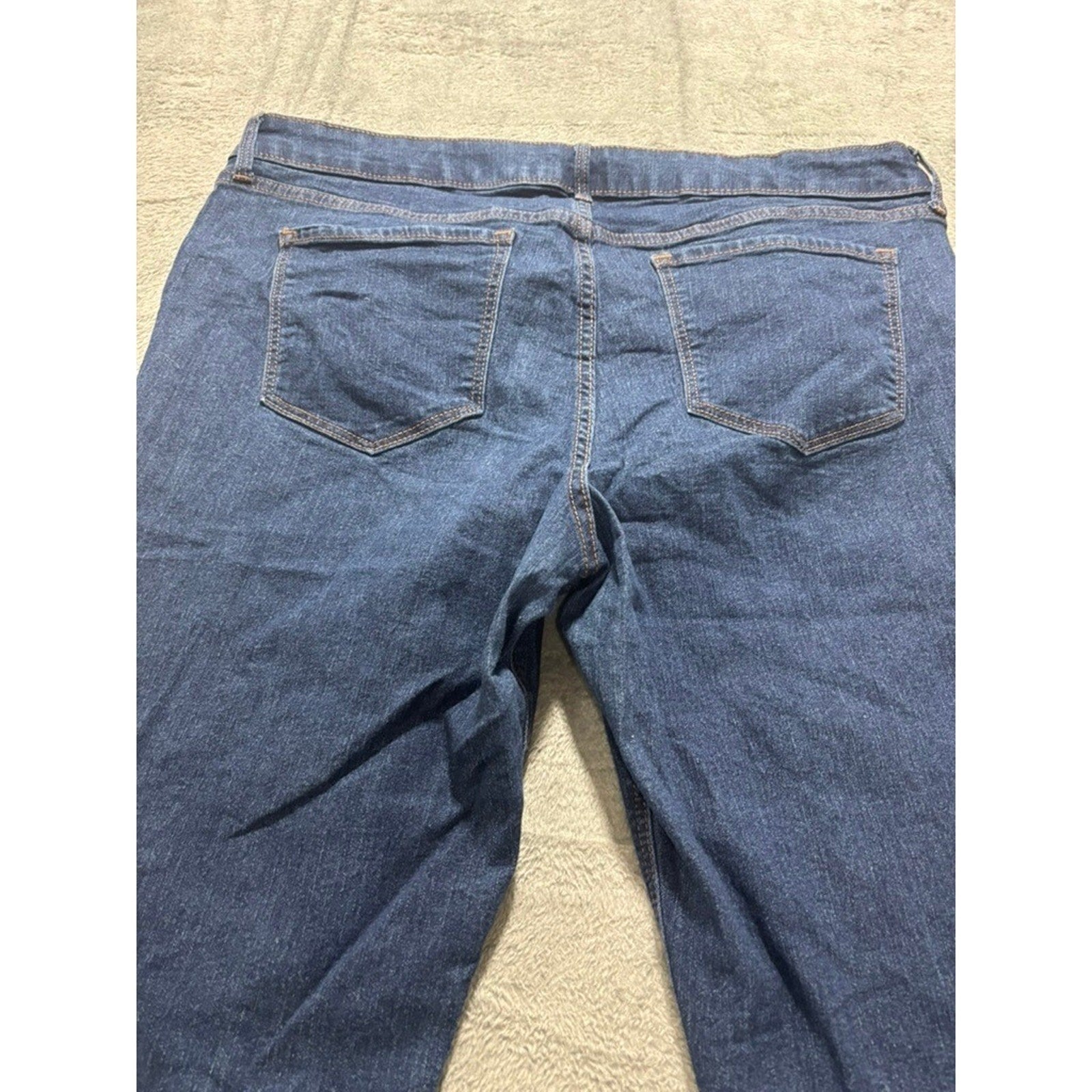 Old Navy Super Skinny Ankle Jeans Womens 16 Short Dark Wash Mid Rise Blue Denim