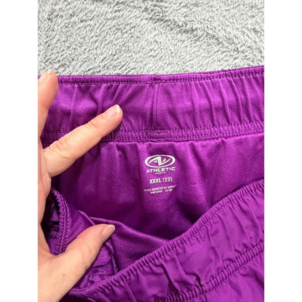 Athletic Works XXXL 22 Running Shorts 2 Pack Purple Pink Mesh Inset Active