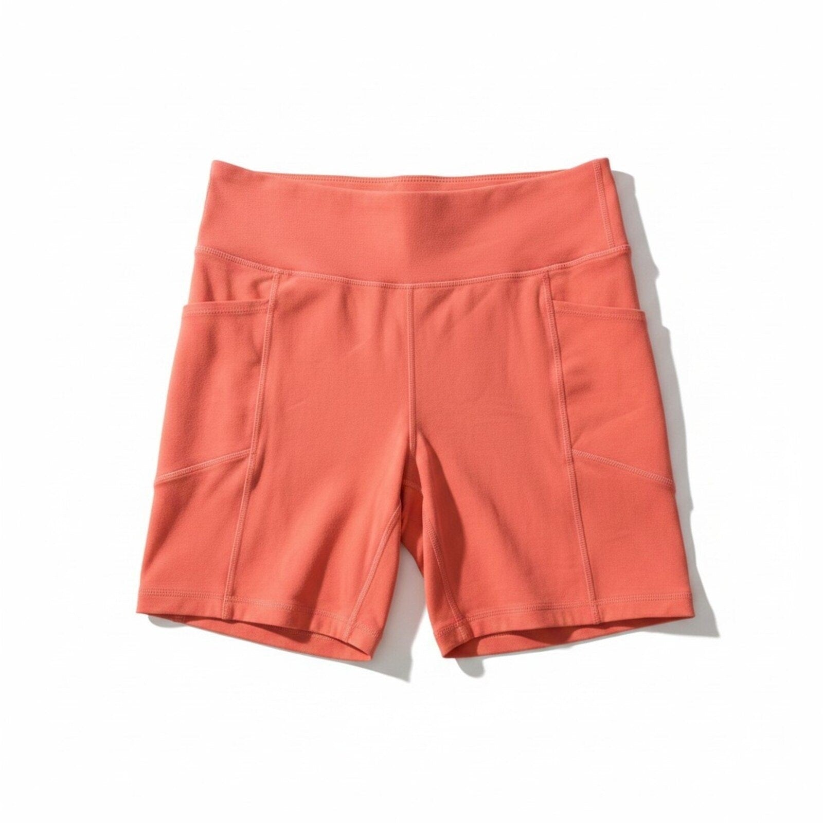 GapFit Womens S Coral Biker Shorts High Rise Athletic Athleisure Casual