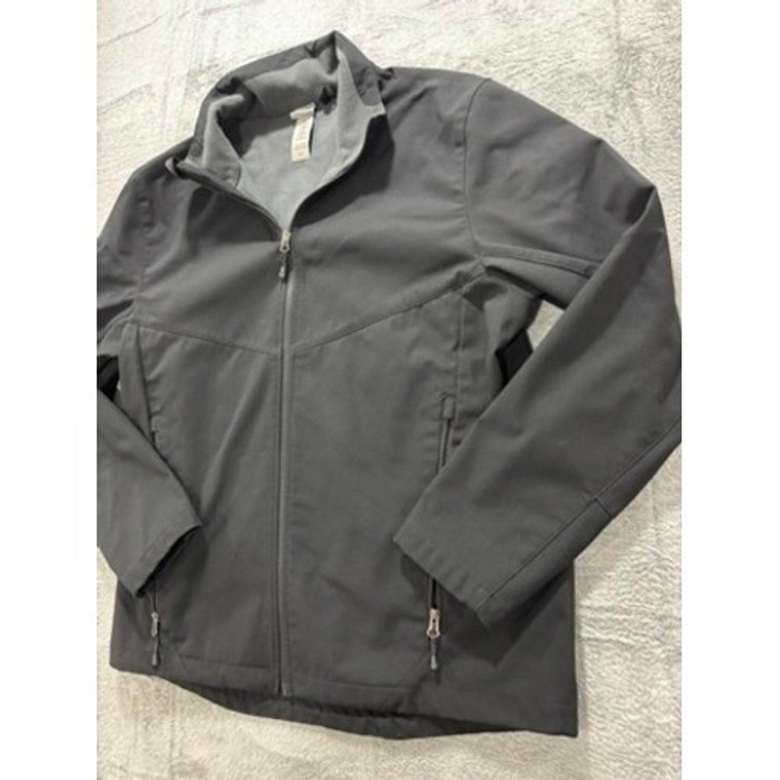 Columbia Softshell Jacket Womens Large Gray Full Zip Lightweight Outdoor