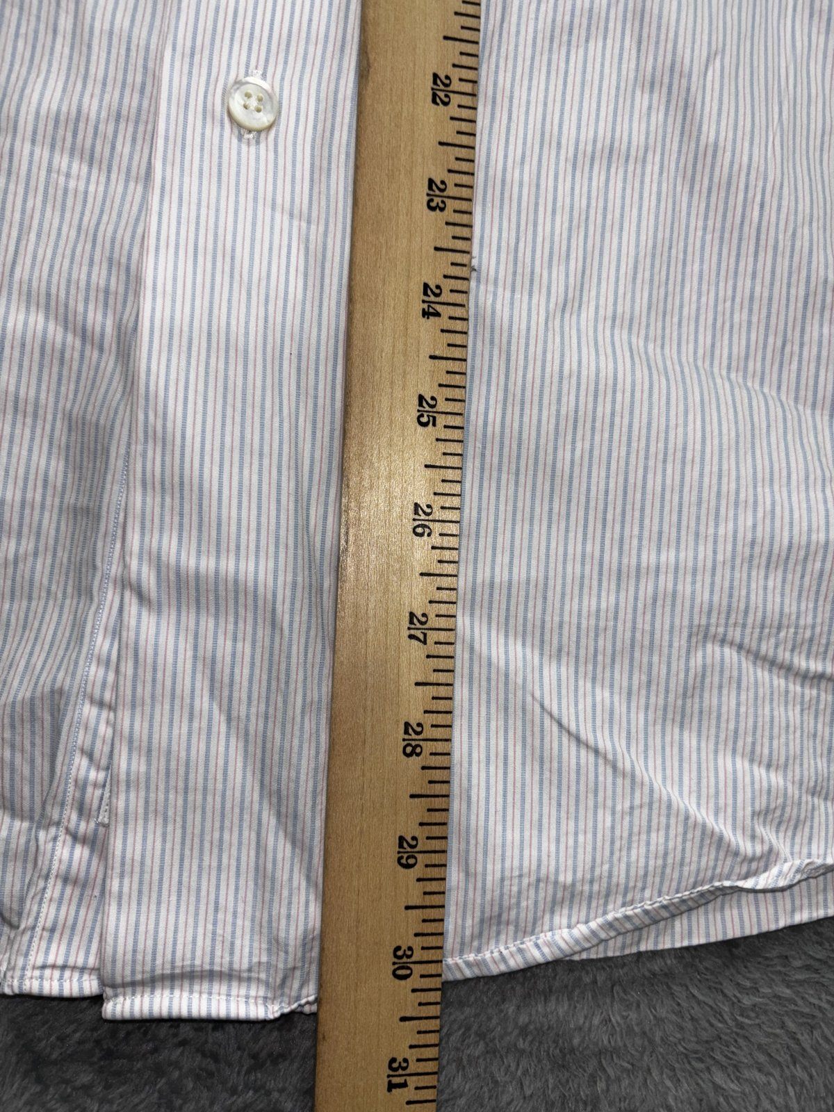 Brooks Brothers Mens 16-33 White Striped Long Sleeve Button Up Dress Shirt