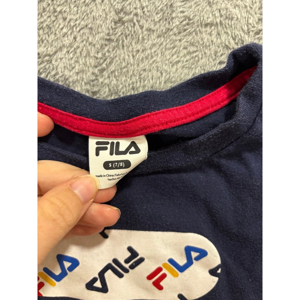 Fila Gap Boys S 7/8 Navy Gray Red Graphic T-Shirt Lot 3pc Casual Athleisure Play