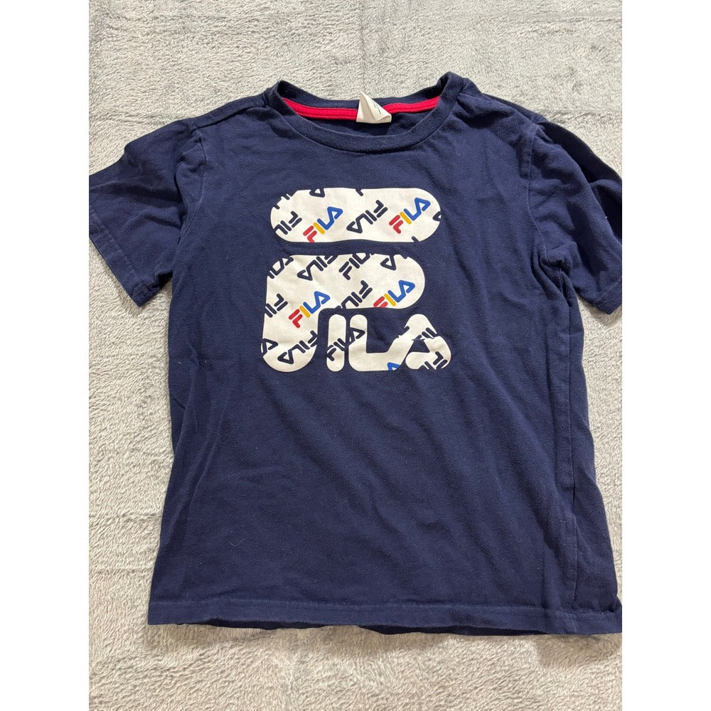 Fila Gap Boys S 7/8 Navy Gray Red Graphic T-Shirt Lot 3pc Casual Athleisure Play