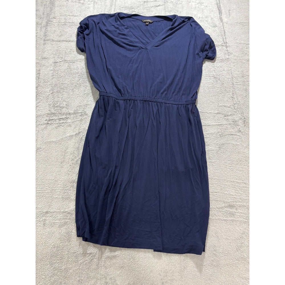 Banana Republic XL Navy Blue Womens V-Neck Jersey Dress Casual Boho Cozy Fall