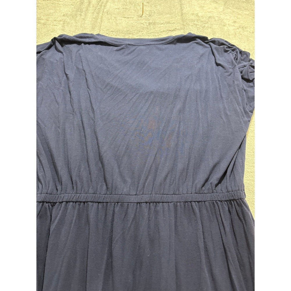 Banana Republic XL Navy Blue Womens V-Neck Jersey Dress Casual Boho Cozy Fall