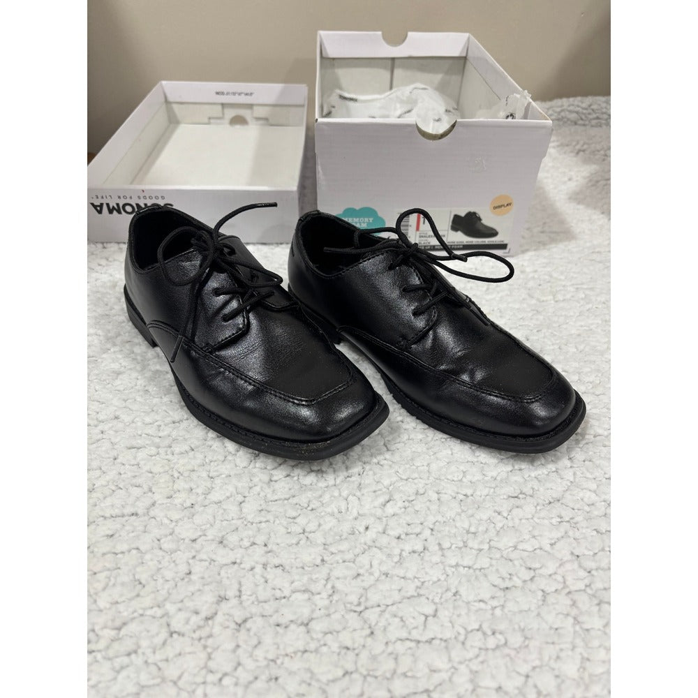 Sonoma 1 Black Lace Up Dress Shoes Boys Kids SNALEXANDER Preppy Casual Classic
