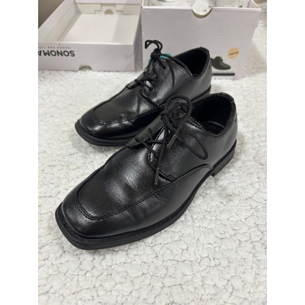 Sonoma 1 Black Lace Up Dress Shoes Boys Kids SNALEXANDER Preppy Casual Classic