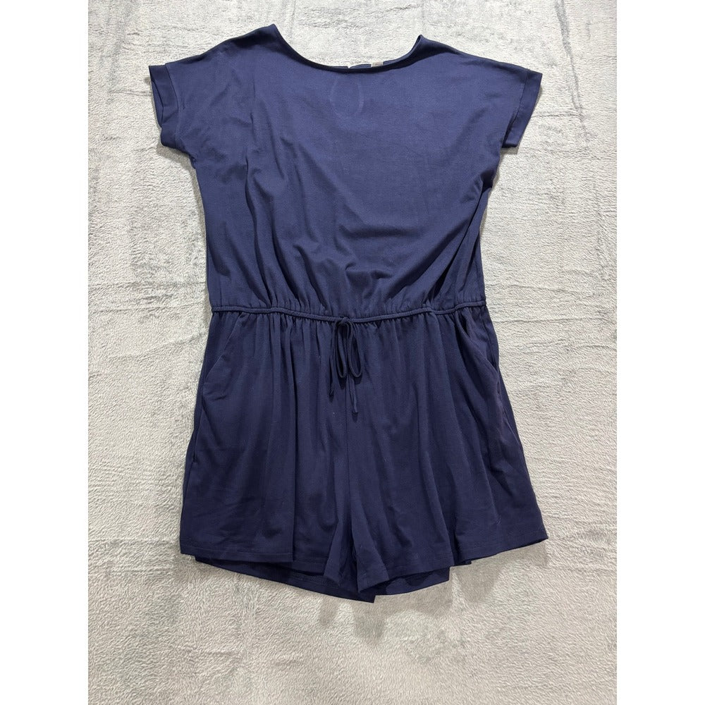 ANRABESS XXL Navy Blue Womens Romper Casual Athleisure Short Sleeve Jumpsuit