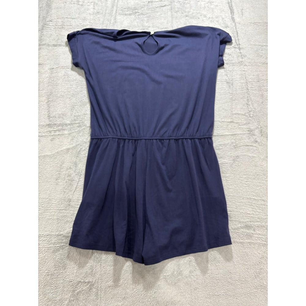 ANRABESS XXL Navy Blue Womens Romper Casual Athleisure Short Sleeve Jumpsuit