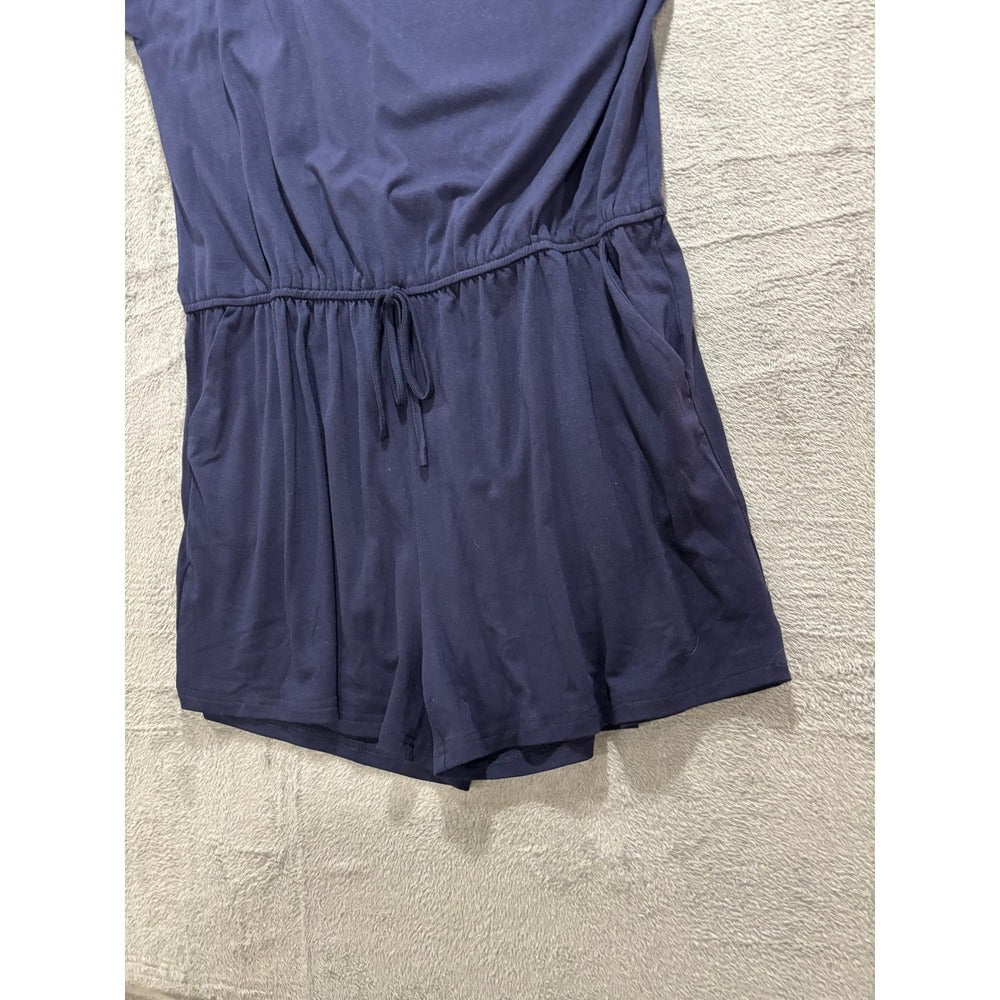 ANRABESS XXL Navy Blue Womens Romper Casual Athleisure Short Sleeve Jumpsuit