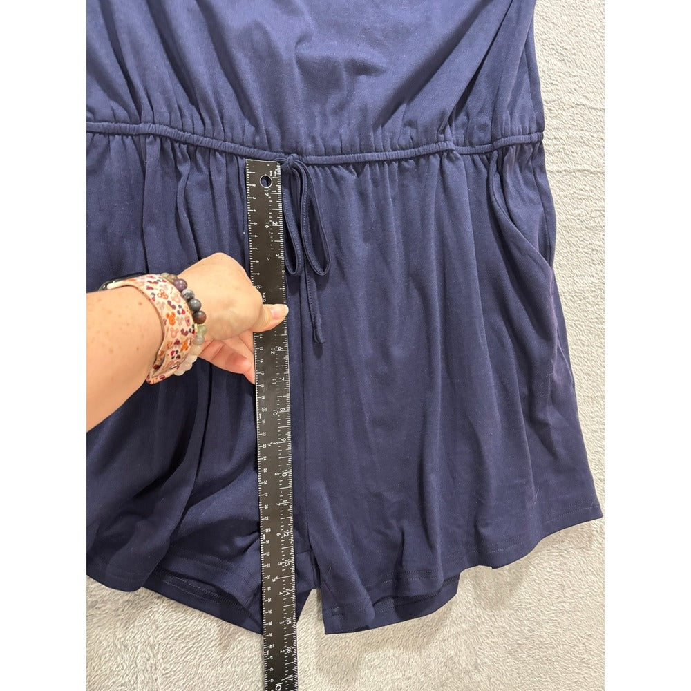 ANRABESS XXL Navy Blue Womens Romper Casual Athleisure Short Sleeve Jumpsuit