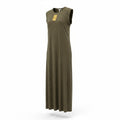 GRECERELLE 2XL Olive Green Womens Sleeveless Maxi Dress Boho Summer Vacation NWT