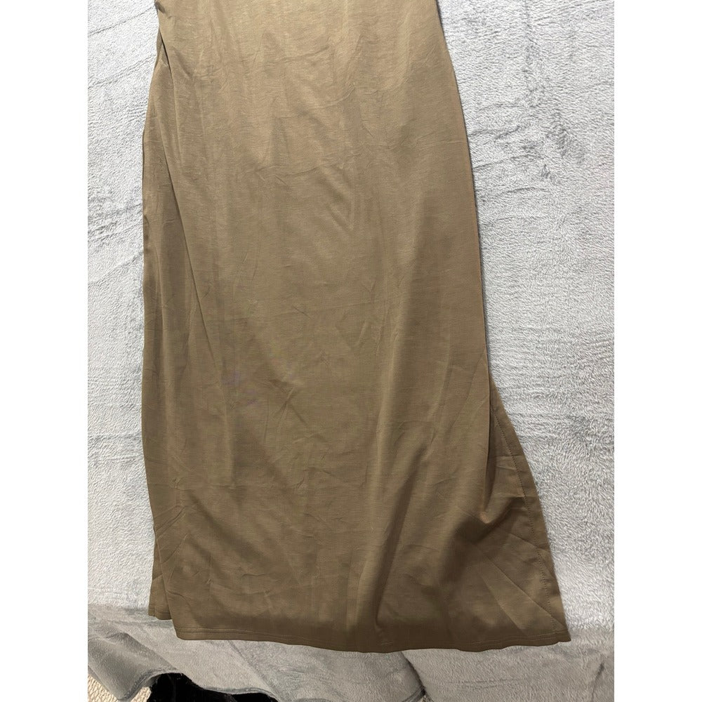 GRECERELLE 2XL Olive Green Womens Sleeveless Maxi Dress Boho Summer Vacation NWT
