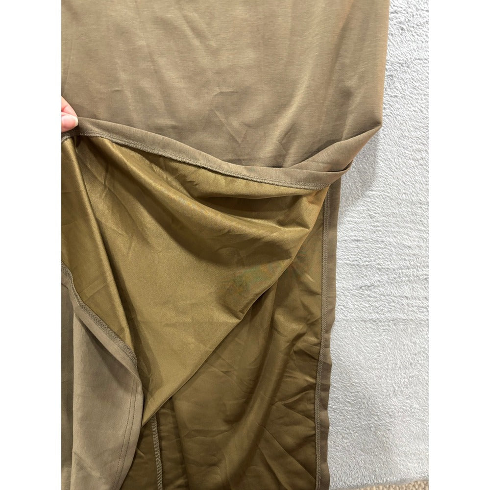 GRECERELLE 2XL Olive Green Womens Sleeveless Maxi Dress Boho Summer Vacation NWT