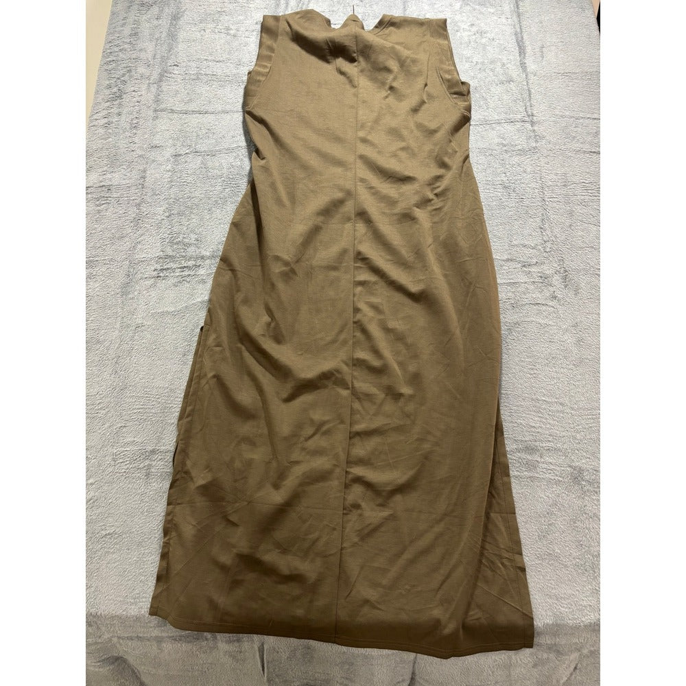 GRECERELLE 2XL Olive Green Womens Sleeveless Maxi Dress Boho Summer Vacation NWT