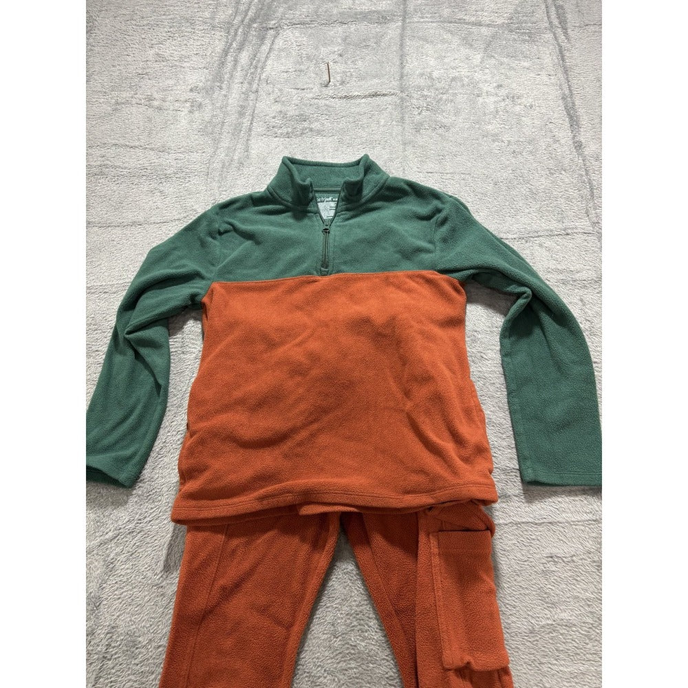 Cat & Jack Boys M 8 Fleece Lot 5pc Quarter Zip Pullover Jogger Blue Green Orange