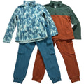 Cat & Jack Boys M 8 Fleece Lot 5pc Quarter Zip Pullover Jogger Blue Green Orange