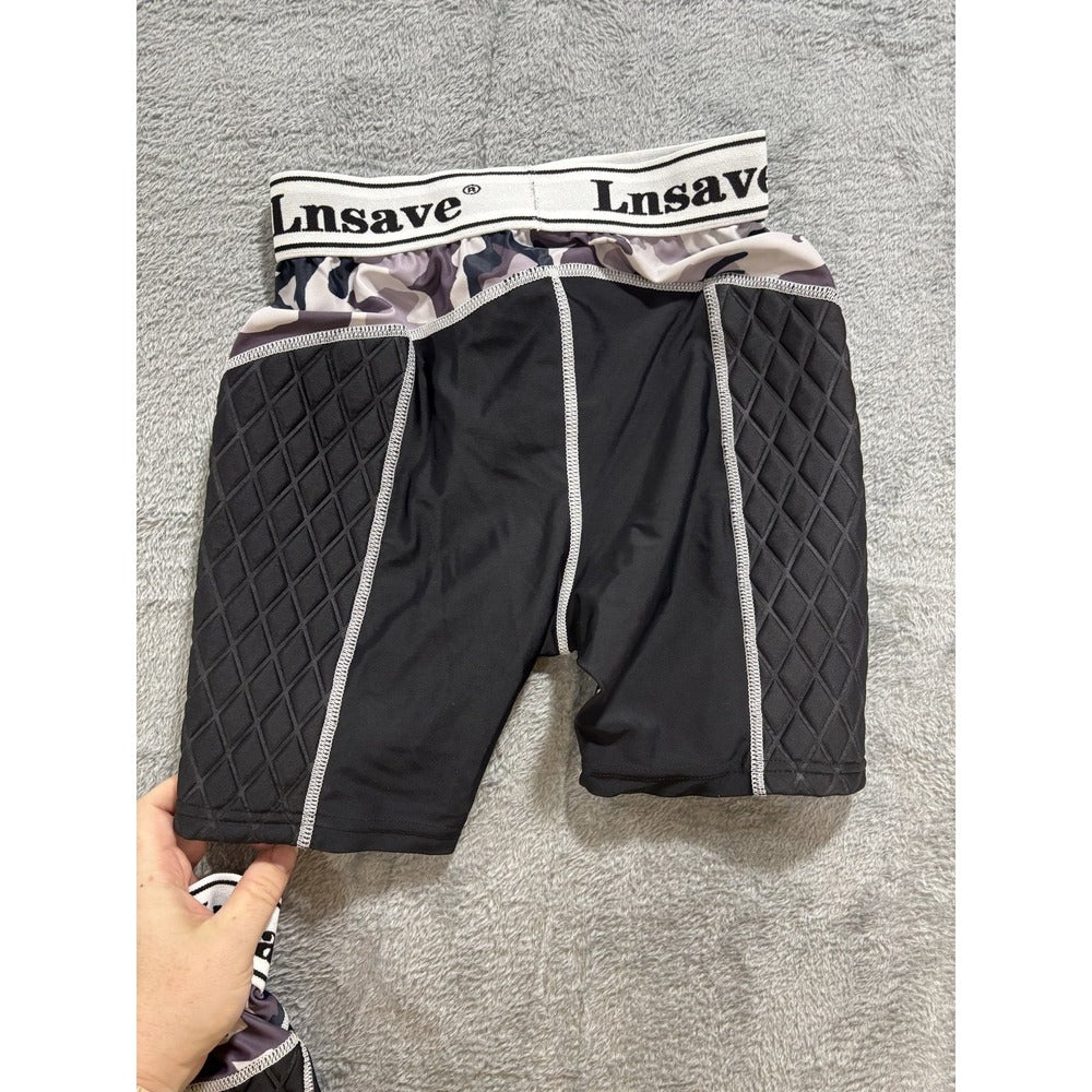 Lnsave M Black Compression Boxer Briefs 2-Pack Camo Athletic Athleisure Casual