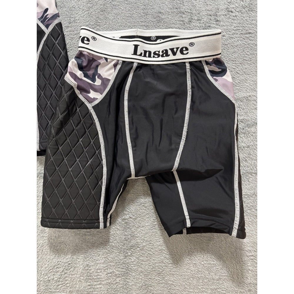 Lnsave M Black Compression Boxer Briefs 2-Pack Camo Athletic Athleisure Casual