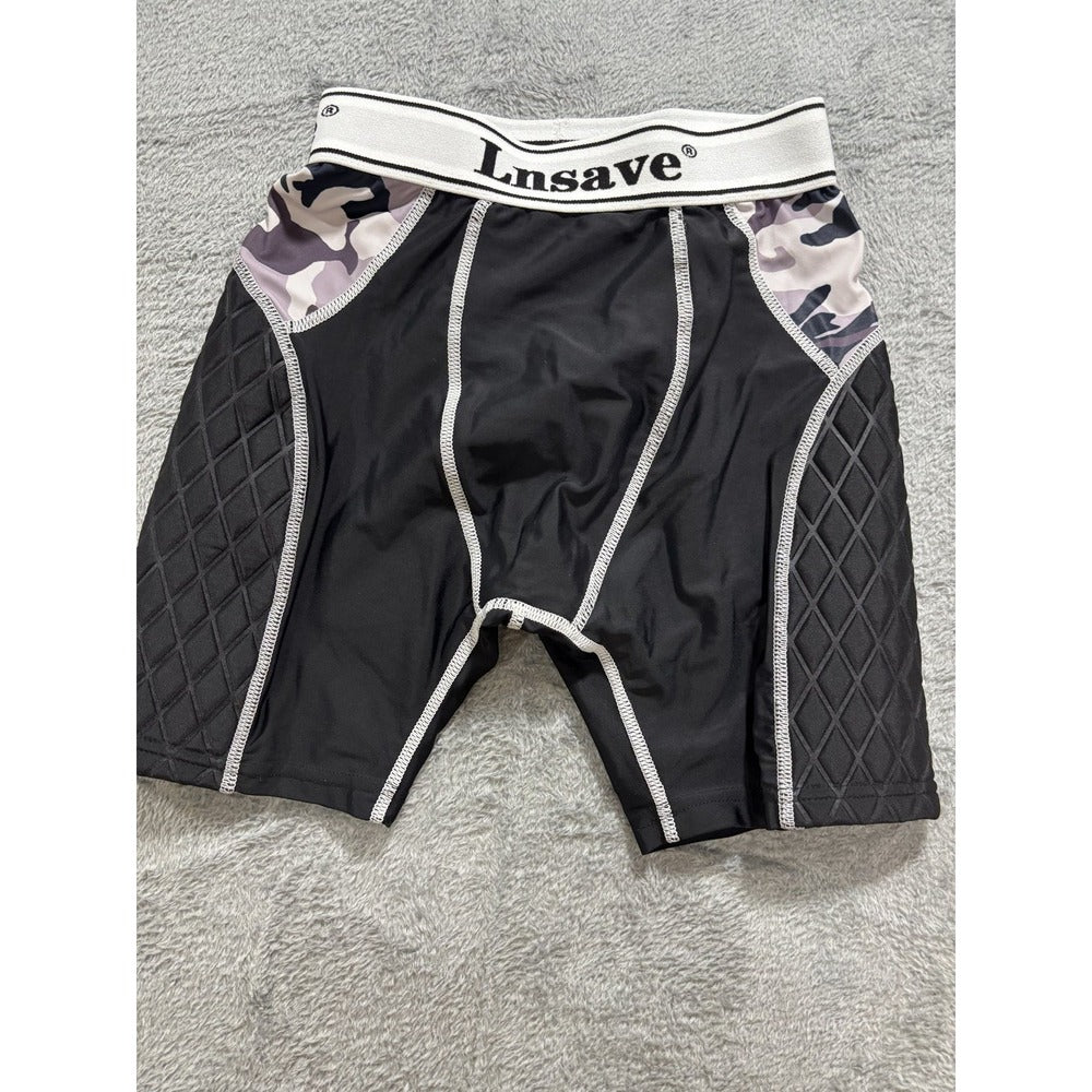 Lnsave M Black Compression Boxer Briefs 2-Pack Camo Athletic Athleisure Casual