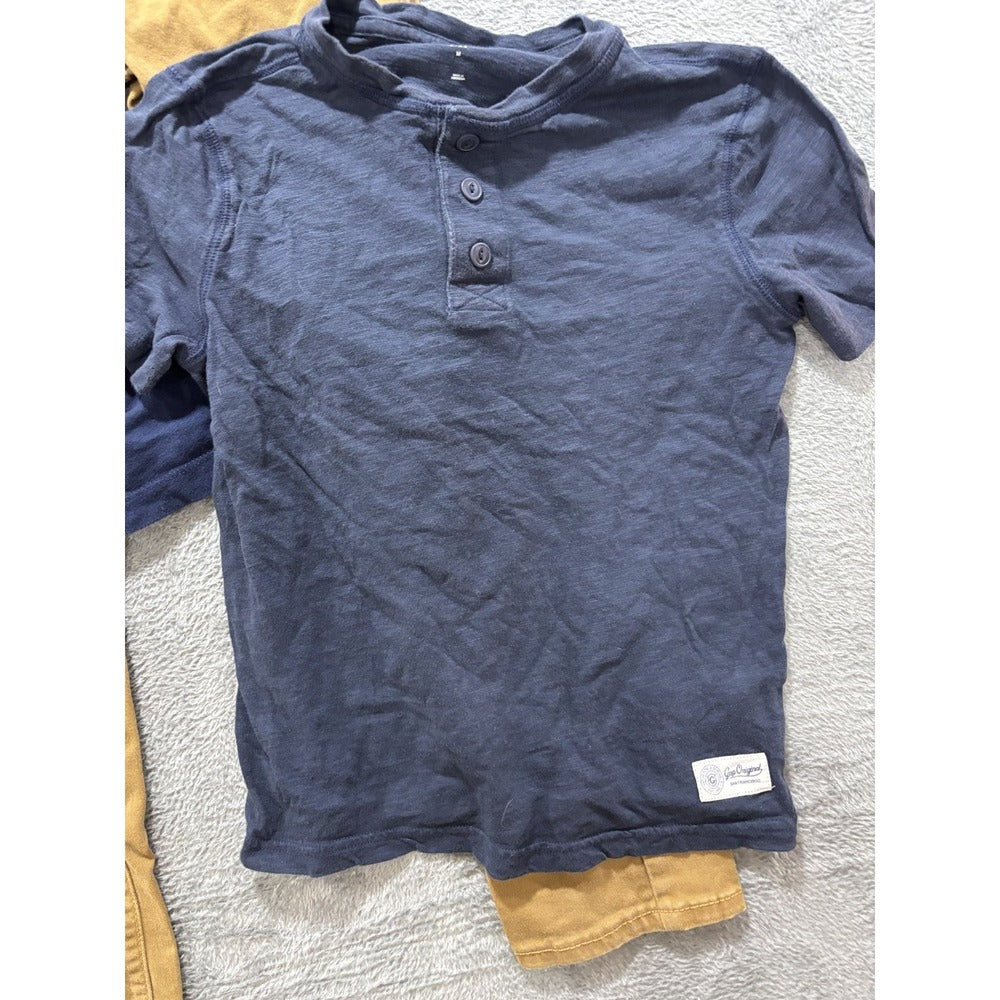 Nike GAP Boys M 10-12 Navy Tan USWNT Soccer Tee Henley Slim Pants Lot 3pc