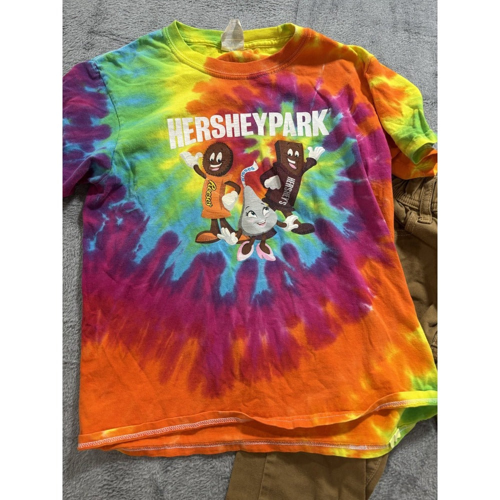 Hersheypark GAP Boys M 10-12 Gray Tan Tie Dye 3pc Shirt Pants Lot Casual Cozy