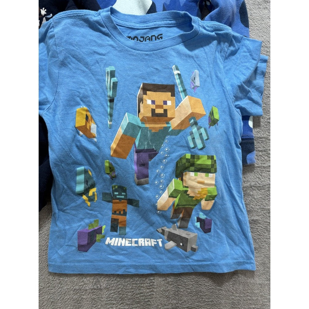 Boys Size 8 Hoodie Tee Lot 3 Minecraft Hershey Blue Camo Zip Up Tek Gear Fleece