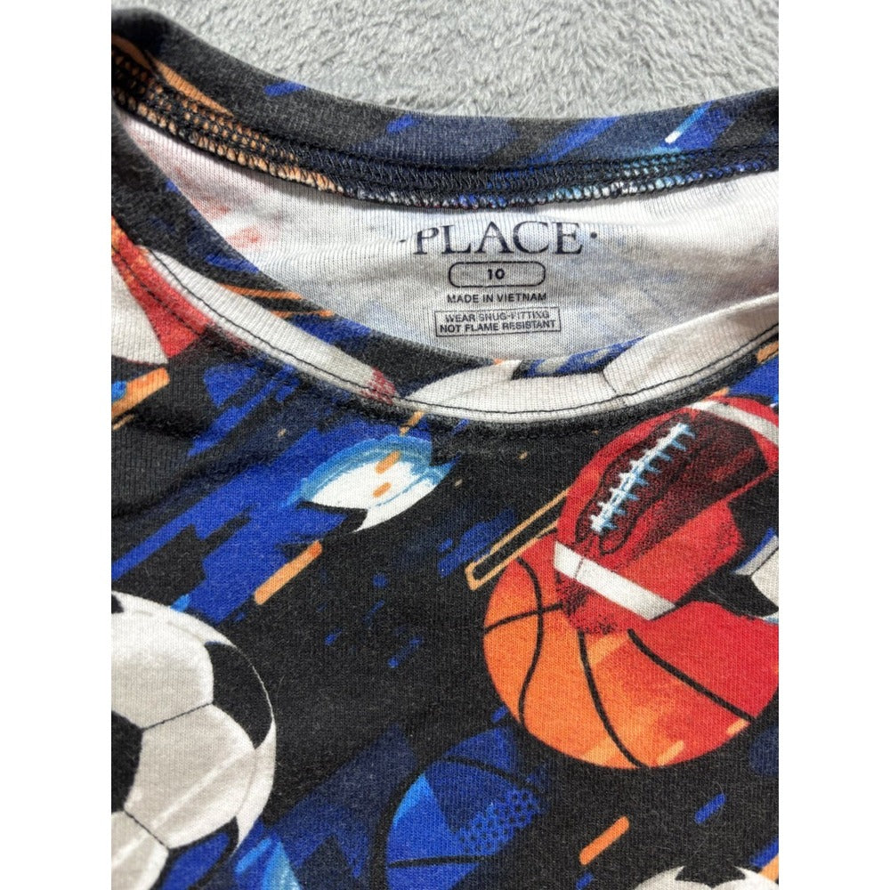 Boys Size 10 Pajama Lot 2 Sets Children's Place Cuddl Duds Sports Gamer PJs