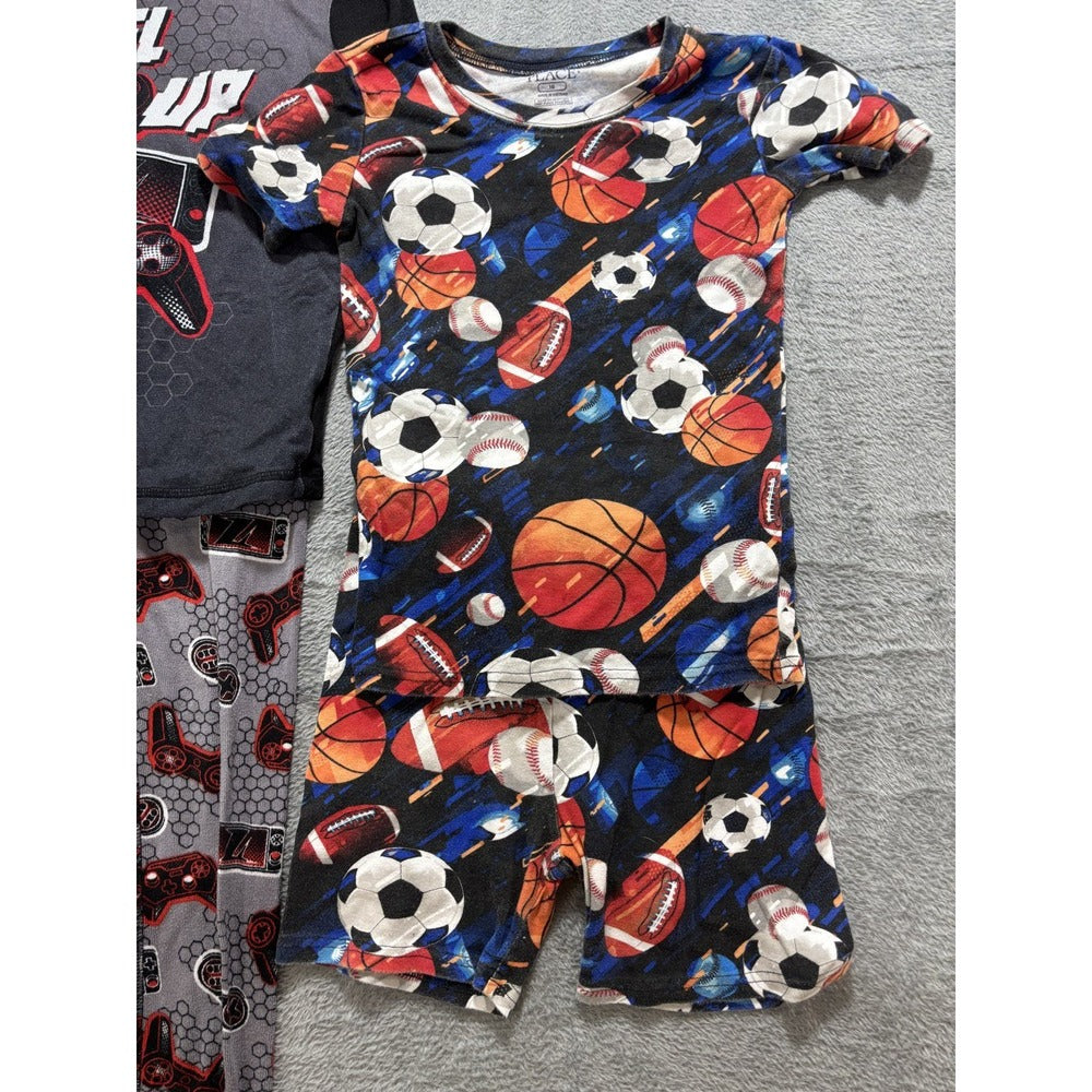 Boys Size 10 Pajama Lot 2 Sets Children's Place Cuddl Duds Sports Gamer PJs