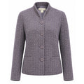 Coldwater Creek Jacket Womens M Purple Tweed Button Front Textured