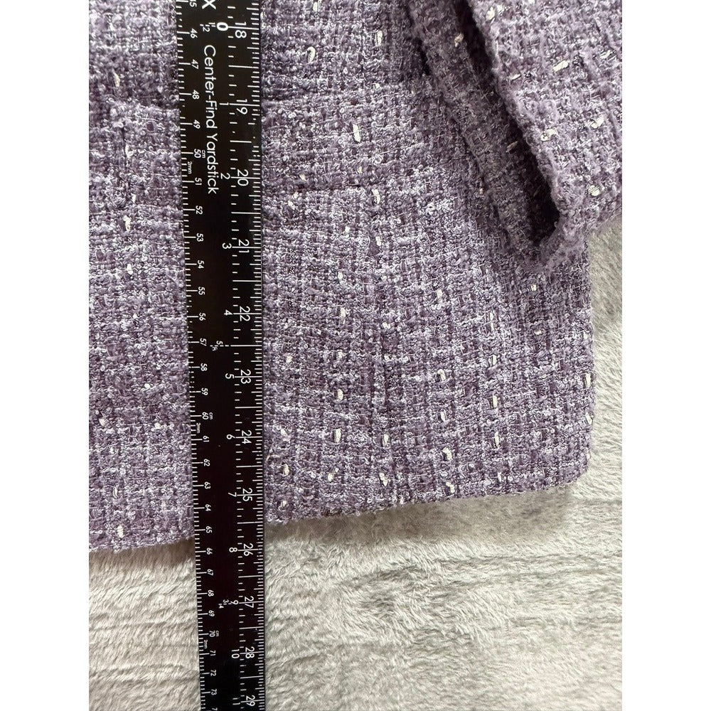 Coldwater Creek Jacket Womens M Purple Tweed Button Front Textured
