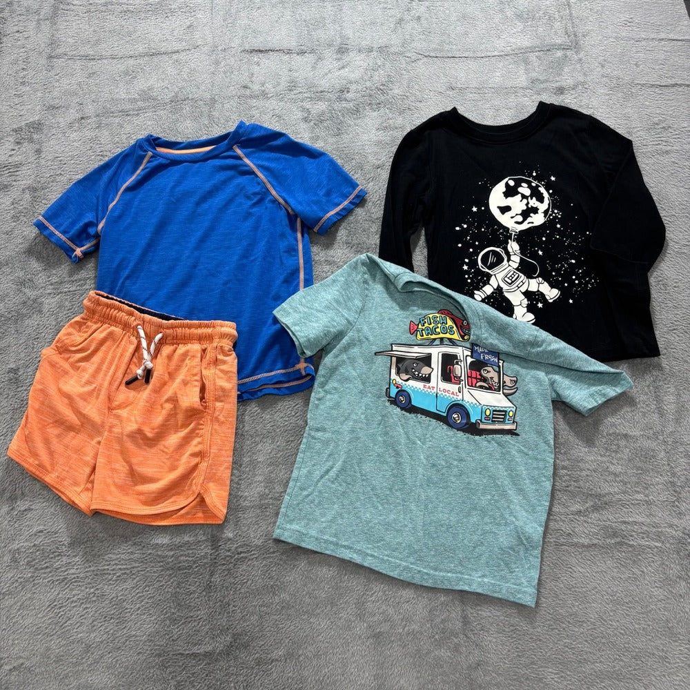 Tommy Bahama Cat & Jack 365kids Boys 4T 5T Bundle Shirts Shorts Casual 4pc Lot
