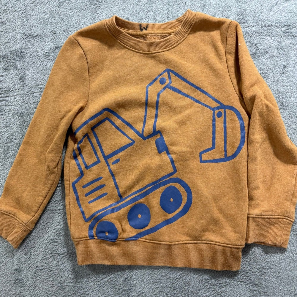 PJ Place Jumping Beans Cat & Jack 5T Gray Brown Construction Pajamas Sweatshirt